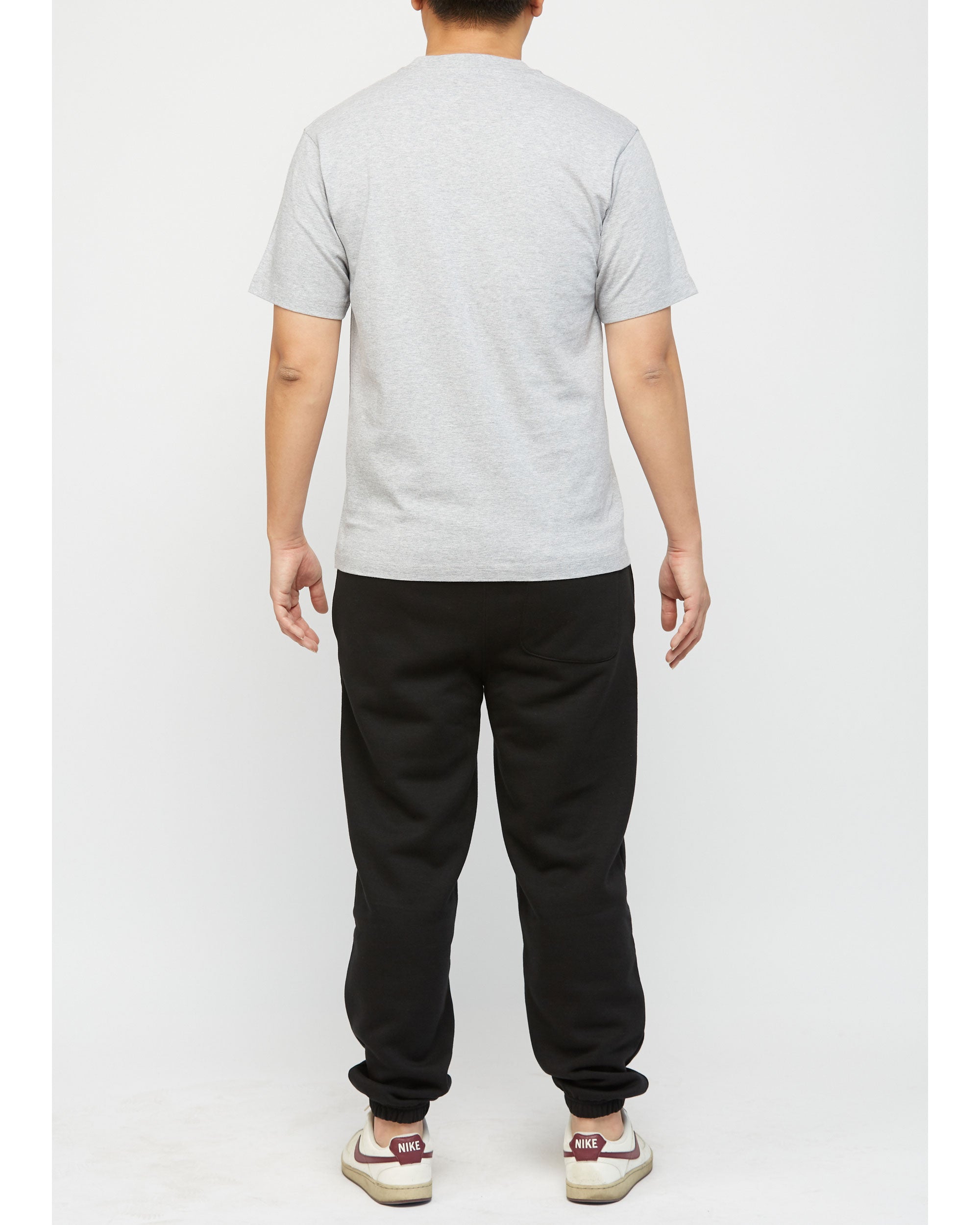 GWM Men's Heavyweight Cotton Short Sleeve Crew Neck Heather Grey T-Shirt