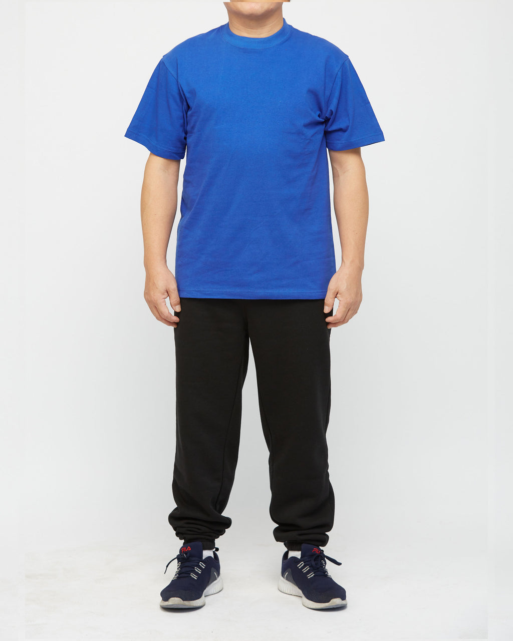 Men's Heavyweight Cotton Short Sleeve Crew Neck Royal Blue T-Shirt