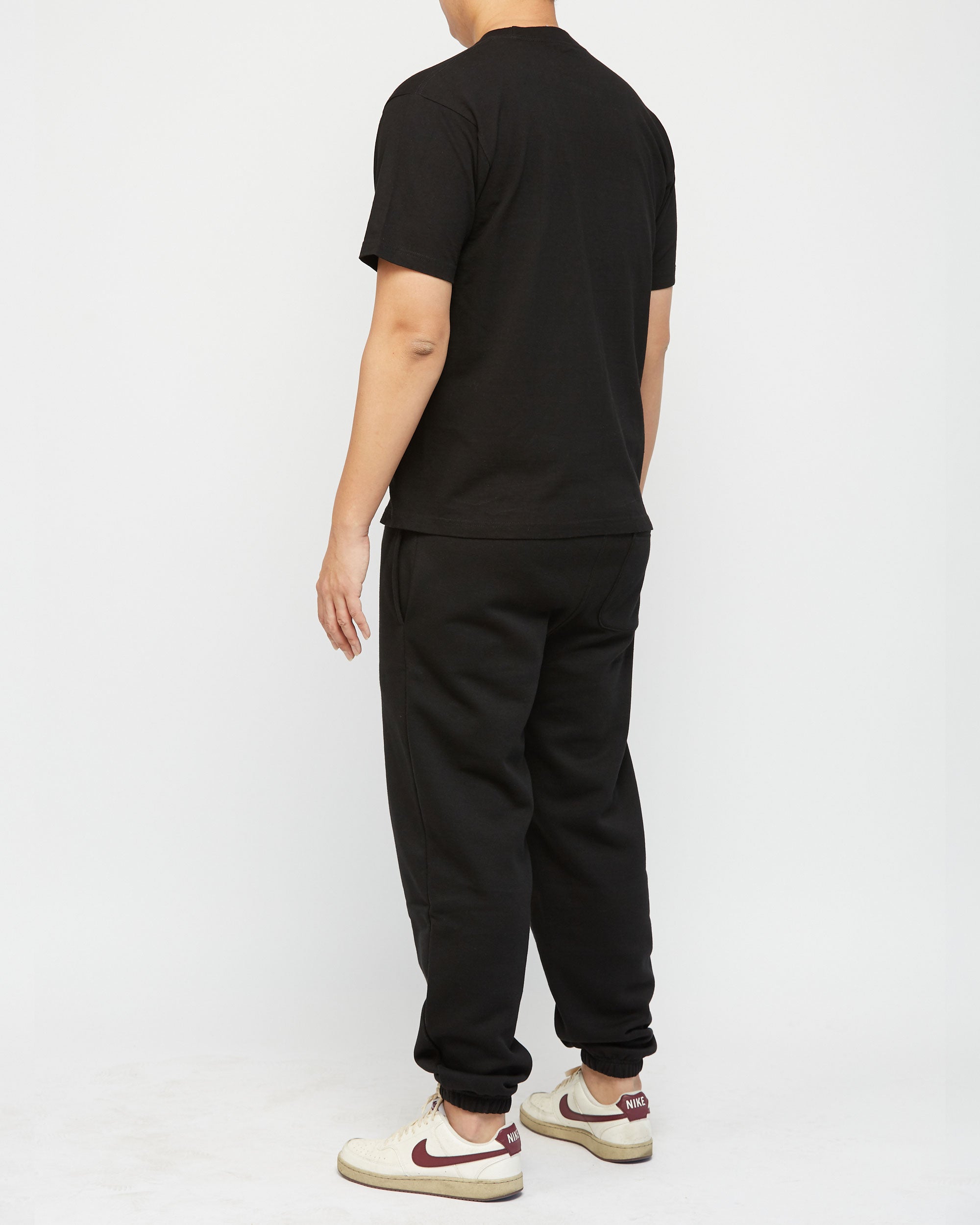 GWM Men's Heavyweight Cotton Short Sleeve Crew Neck Black T-Shirt