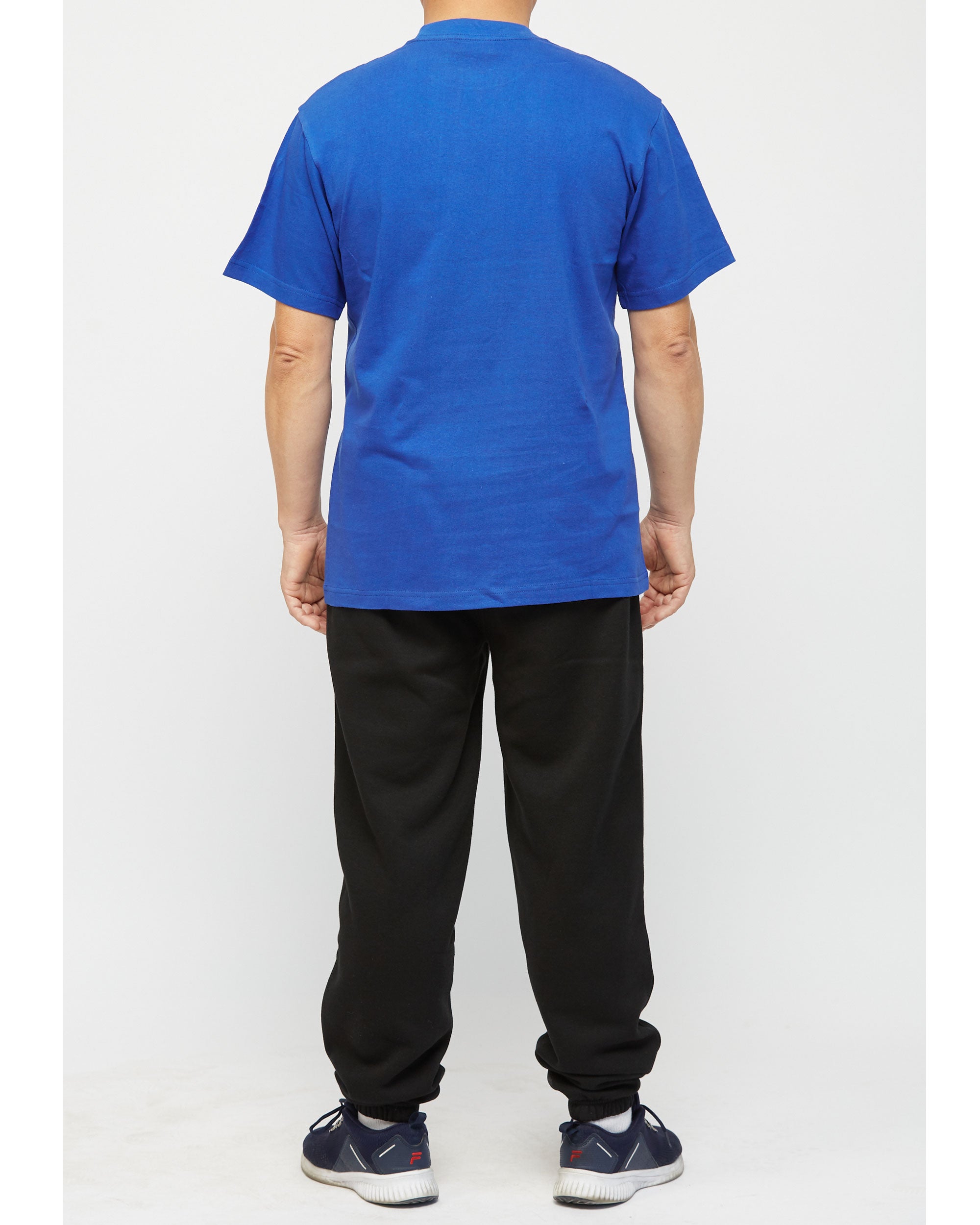 Men's Heavyweight Cotton Short Sleeve Crew Neck Royal Blue T-Shirt