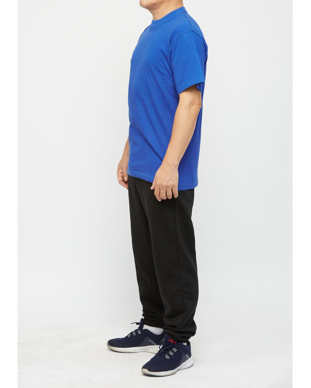 Men's Heavyweight Cotton Short Sleeve Crew Neck Royal Blue T-Shirt