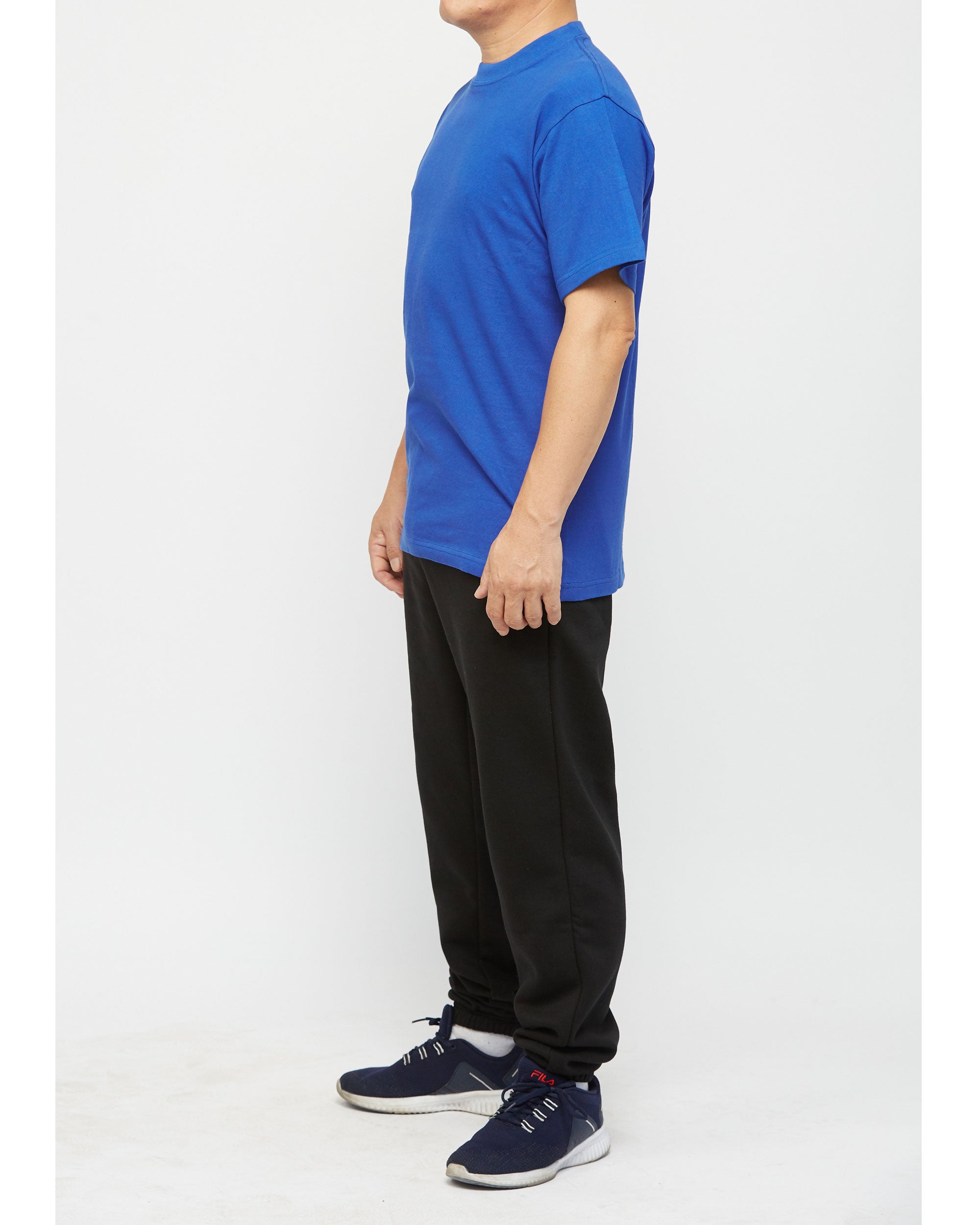 Men's Heavyweight Cotton Short Sleeve Crew Neck Royal Blue T-Shirt