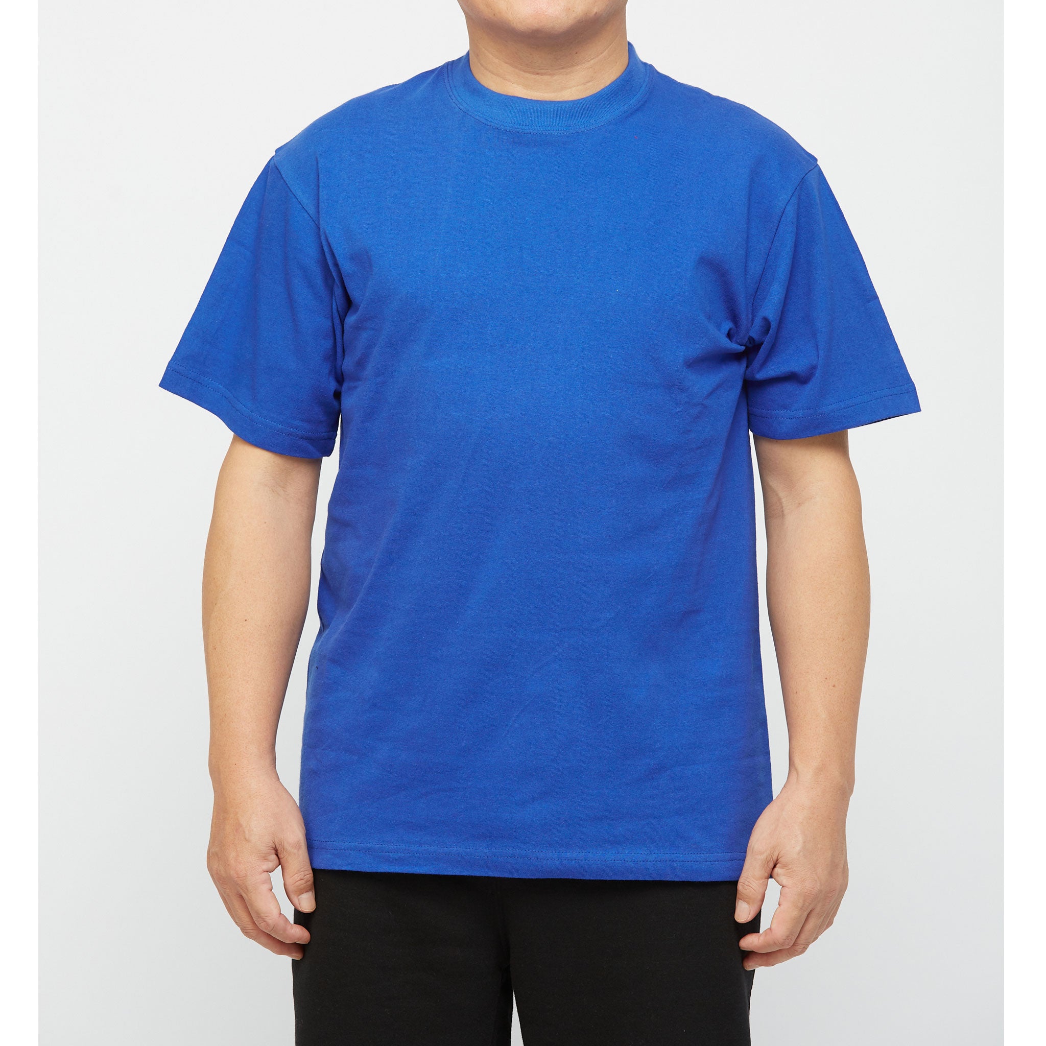 Men's Heavyweight Cotton Short Sleeve Crew Neck Royal Blue T-Shirt