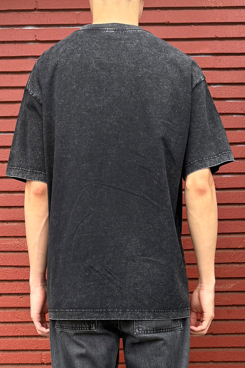 GWM Boxy Mid weight vintage Acid wash Black T shirts