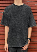 GWM Boxy Mid weight vintage Acid wash Black T shirts